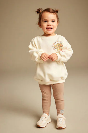 |Girl| Conjunto de suéter e leggings rosa Rei Leão (3 meses - 7 anos)