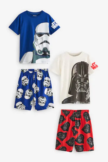 |BigBoy| Pijama Curto Star Wars Preto/Branco/Vermelho Pacote Com 2 (3 - 14 anos)