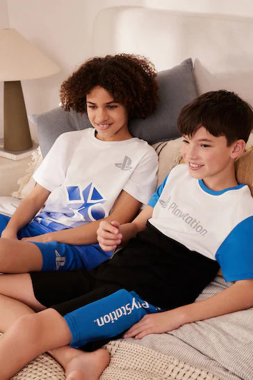|BigBoy| Pacote De 2 Pijamas Curtos Playstation Azul/Preto (3-16 anos)