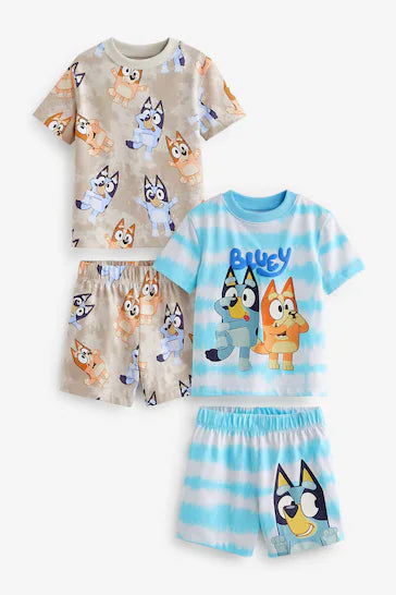 |BigBoy| Pacote De 2 Pijamas Curtos Azul/Pedra Azul (9 meses - 8 anos)