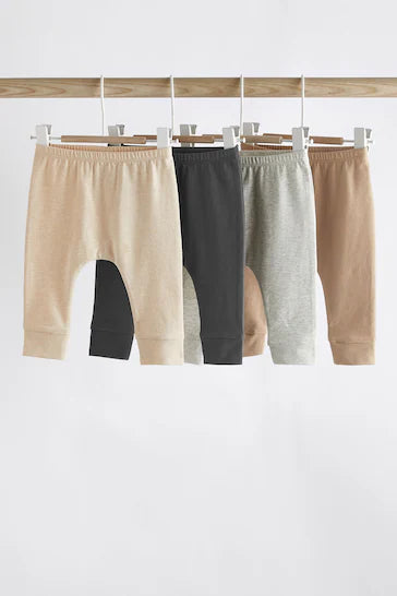 |Niña| Pack de 4 Leggings Neutros para Bebé (0 meses a 2 años)