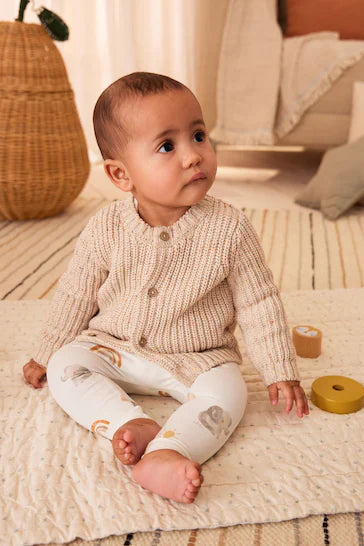 |BabyBoy| Cardigan De Malha Bordado Para Bebê - Cream Milk Club