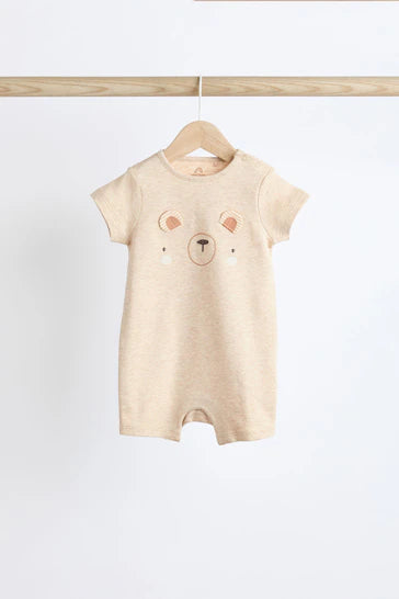 |BabyBoy| Pacote de 3 Macaquinhos Para Bebê - Urso Neutro (0 meses a 3 anos)