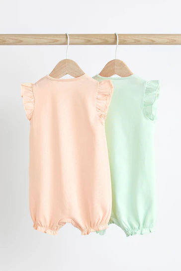 |BabyGirl| Macacão Bebê 2 Pack - Rosa Pastel/Azul Animal