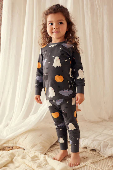 |Girl| Pijama De Halloween - Fantasma Que Brilha No Escuro (9 meses a 12 anos)