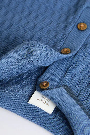 |BabyBoy| Macaquinho De Malha Bebê Azul (0m-2 anos)