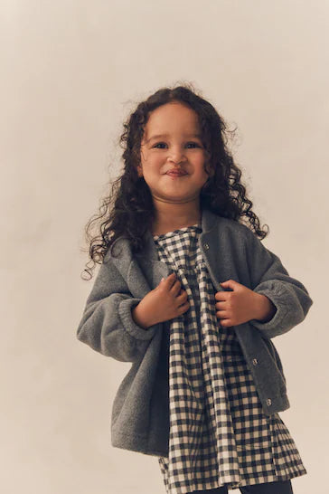 |Girl| Conjunto De Vestido, Jaqueta e Leggings Cinza De Algodão (3 meses a 8 anos)