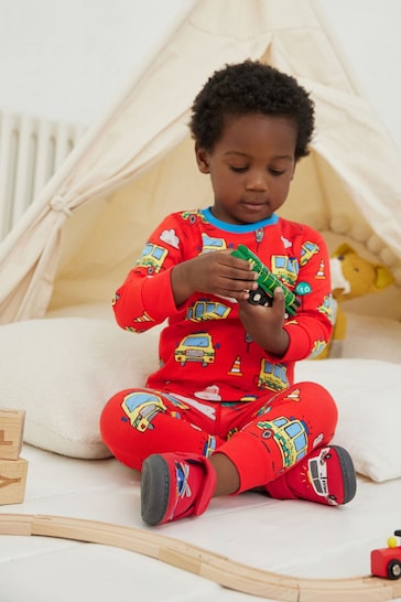 |Boy| Pacote Com 3 Pijamas Snuggle- Blue/Red Emergency Transport (9 meses a 12 anos)