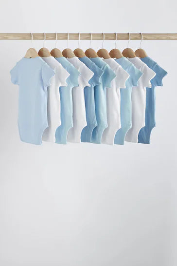 |Bebé| Pack de 10 peleles para bebé lisos en azul