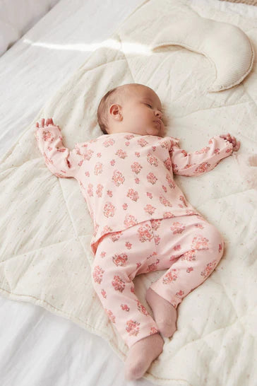 |BabyGirl| Conjunto De Top e Leggings Para Bebê - Pink (0 mês-2 anos)