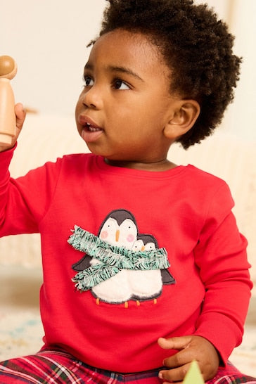 |Girl| Pijama De Natal - Red Penguin (9 meses a 12 anos)