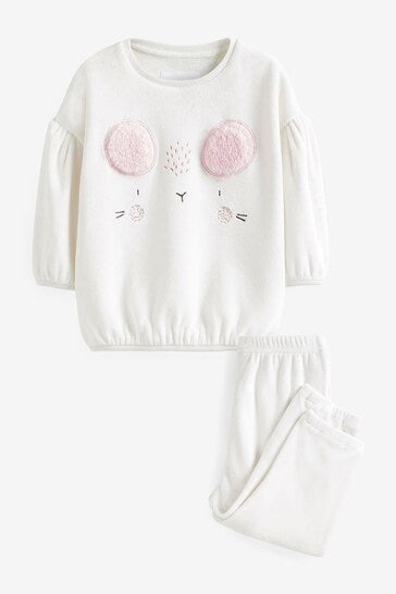 |Girl| Pijama Aconchegante - Ecru Cream Mouse (9 meses a 16 anos)