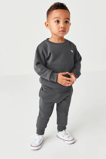 |BigBoy| Conjunto De Moletom E Calça Jogger - Charcoal Grey (3 meses a 7 anos)