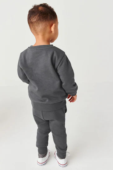 |Chico Grande| Conjunto de sudadera y pantalón jogger - Gris carbón (3 meses a 7 años)