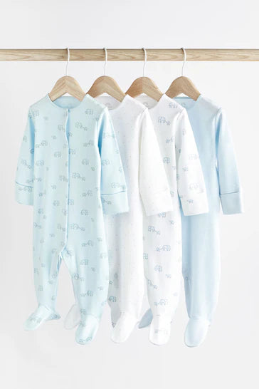 |BabyBoy| Conjunto De 4 Pijamas Elefante Azul Claro Para Bebês - Pale Blue (0 a 2 anos)