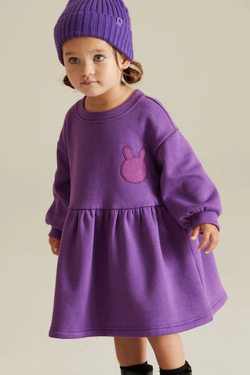 |Girl| Vestido De Moletom Aconchegante - Purple (3 meses a 7 anos)
