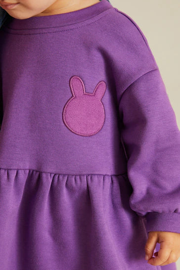 |Girl| Vestido De Moletom Aconchegante - Purple (3 meses a 7 anos)