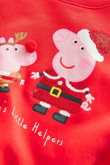 |Girl| Natal Moletom Vermelho De Natal Peppa Pig (3 meses a 6 anos)