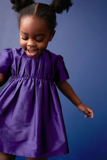 |Girl| Vestido Pintuck Tafetá - Purple (3 meses a 10 anos)