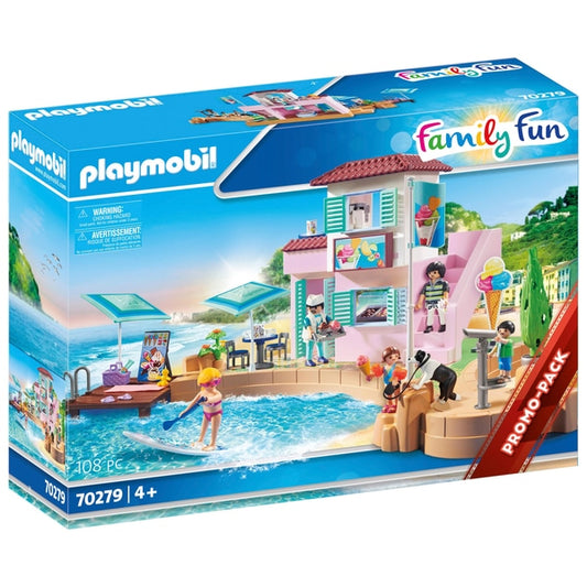 Playmobil - Sorveteria divertida para a família à beira-mar