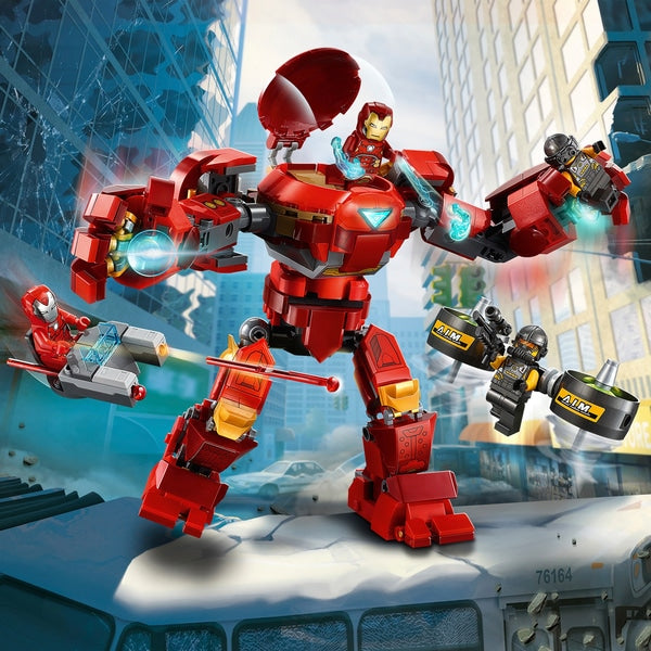 LEGO 76164 Marvel Super Heroes Vingadores Homem de Ferro Hulkbuster vs. A.I.M. Conjunto de Agente
