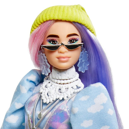 Barbie Extra Doll in Shimmery Look with Pet Puppy Toy