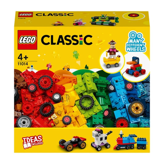 LEGO - 11014 Conjunto clássico de construção inicial de tijolos e rodas