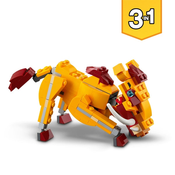 LEGO - Criador 3 em 1 Conjunto de construção do Leão Selvagem