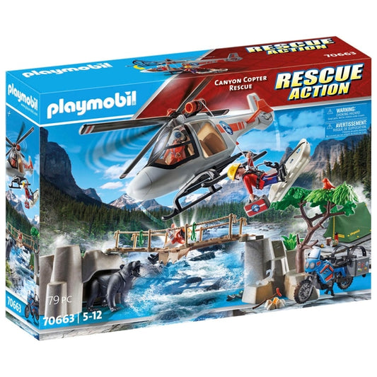 Playmobil 70663 - Rescue Action Canyon Airlift Operação Resgate de Helicóptero