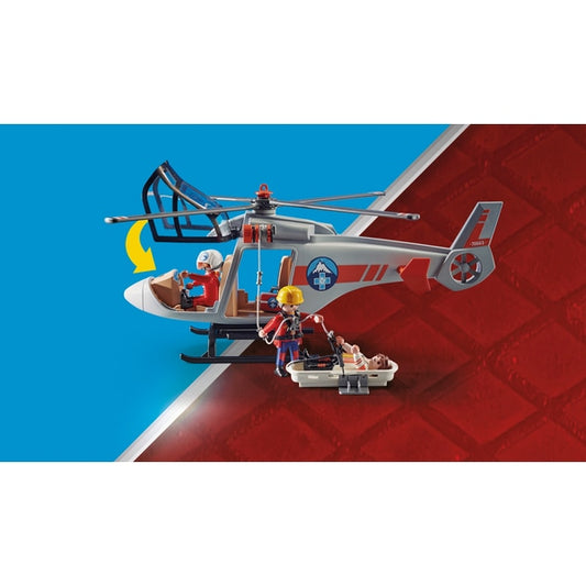 Playmobil 70663 - Rescue Action Operación De Rescate En Helicóptero Puente Aéreo Cañón