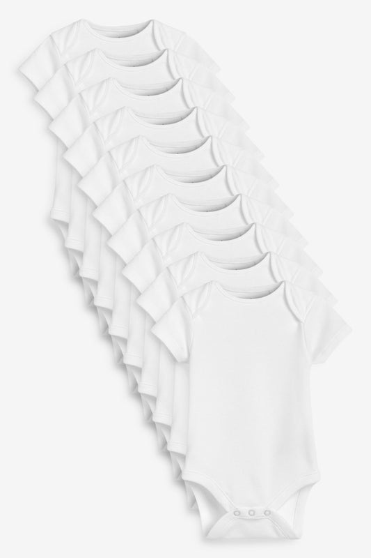 Meu Primeiro Guarda-Roupas - Bodysuits Branco - kit com 10