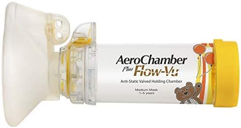 AeroChamber Plus Flow-Vu Niño Mediano Amarillo
