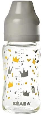 Beaba - Set 3 Biberones Vidrio 240ml Gris