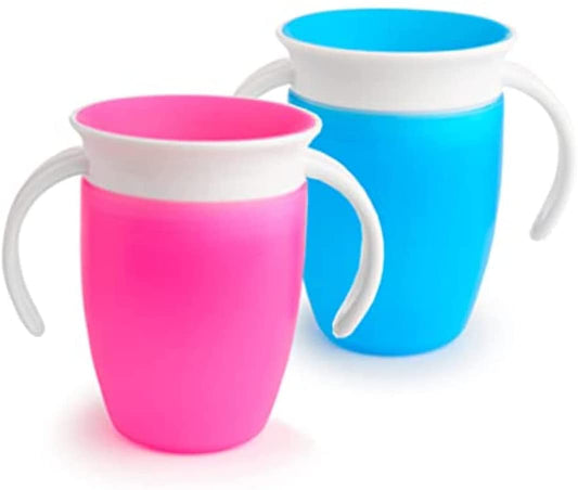 Munchkin Miracle 360 Trainer Cup, azul/rosa, 7 onças, 2 unidades por Munchkin