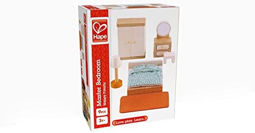 Hape - Dormitorio principal - Accesorios para casas de muñecas de madera