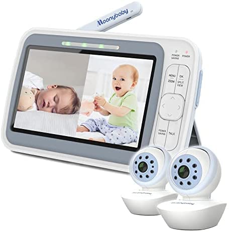 Monitor de bebê Moonybaby QuadView 60 com câmeras remotas Pan Tilt