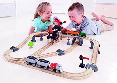 Hape - Conjunto de trem de madeira para carregadeira de mineração
