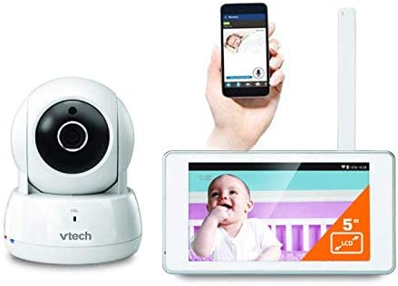 VTech BM6000 Video Baby Monitor Wi-Fi Connect 5" Safe & Sound Touch Tablet com recursos de Pan/Tilt e Zoom