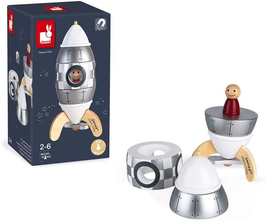 Janod - Foguete de ímã 5 peças de madeira