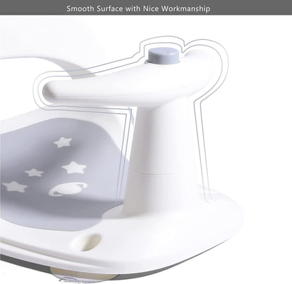 Bebamour - Assento de Banho com Base de Ventosa Reclinável de 3 Posições - (6-18 meses) - Cinza