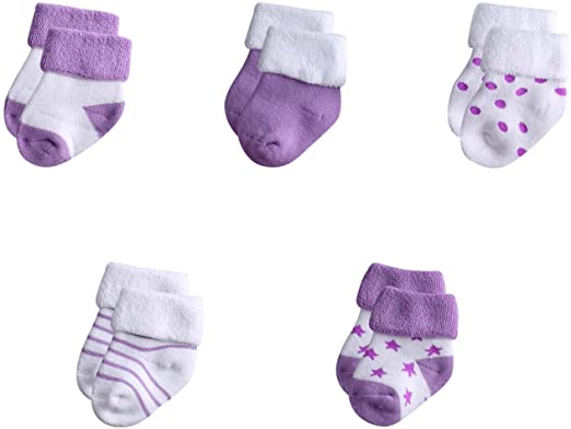 MAMIMAKA unisex bebé niño Pack 5 unidades de calcetines para y niña de 0 a 12 meses de calcetines calentitos de algodón