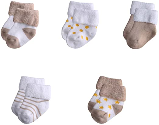 MAMIMAKA unissex bebês meninos Pacote 5 com unidades de meias para e meninas de 0 a 12 meses de quentes de algodão meias