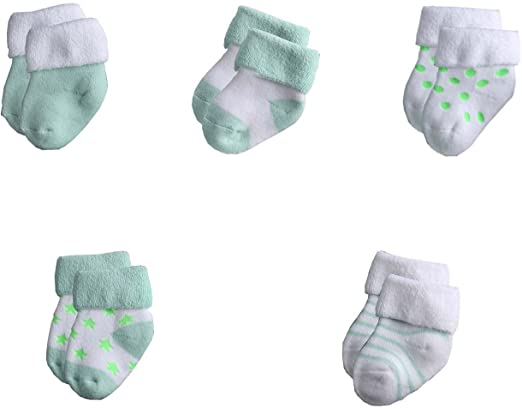 MAMIMAKA unissex bebês meninos Pacote 5 com unidades de meias para e meninas de 0 a 12 meses de quentes de algodão meias