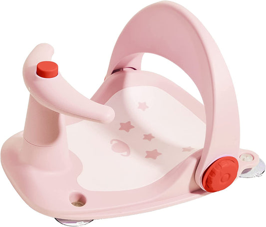 Bebamour - Assento de Banho com Base de Ventosa Reclinável de 3 Posições - (6-18 meses) - Rosa