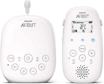 Philips Avent DECT  Babá Eletrônica com Monitoramento de Temperatura, Luz Noturna e 5 Canções de Ninar