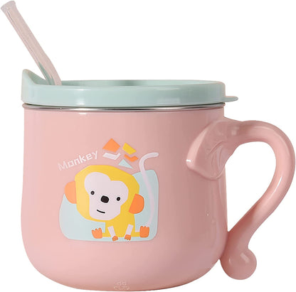 Bebamour - Copo com Tampa, Canudo e Alça Única - 180ml - Rosa