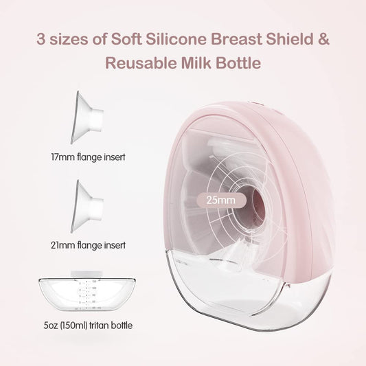 Horigen - Extractor de leche eléctrico portátil recargable - Rosa 