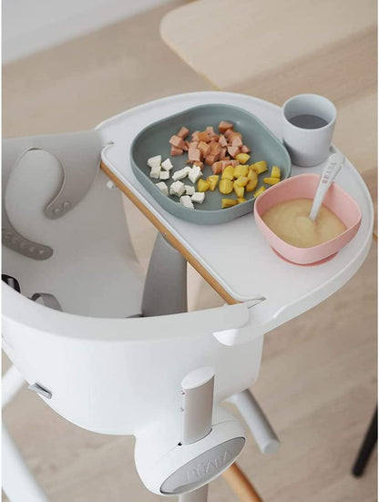 BEABA - Set de alimentación de silicona - 4 piezas - Rosa eucalipto 