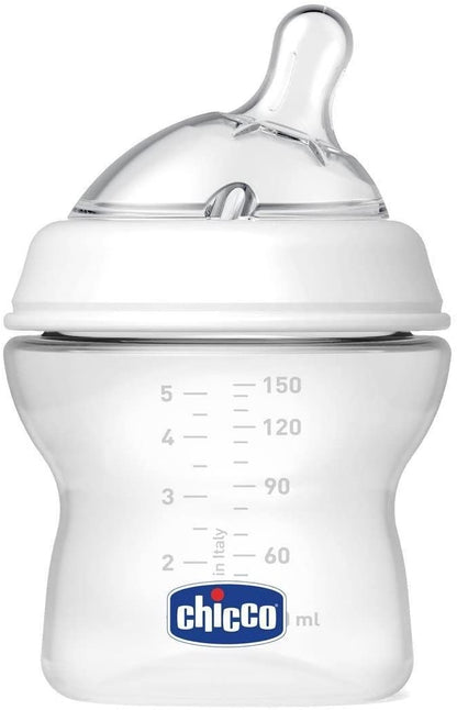 Chicco - Mamadeira fluxo normal natural com bico inclinado, 0M +, 150 ml