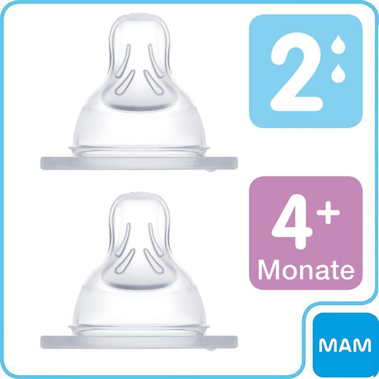 MAM - Set de biberones de cristal rosa/crema
